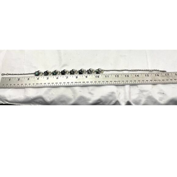 VTG Coro Lucite Confetti Necklace Gray Silver Tone 1950s Jewelry Signed 16" - Picture 7 of 16